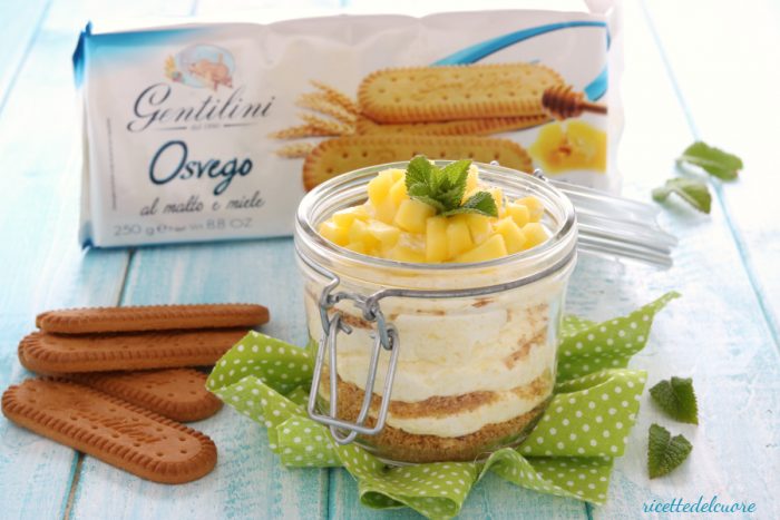 Mousse al mango con biscotti Osvego Gentilini